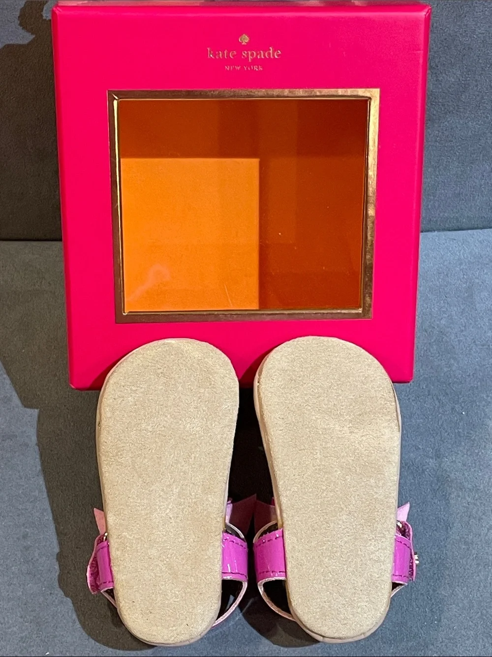NEW kate spade Baby Girls' Pink Patent Bow Sandals Newborn - 3M Shower Gift